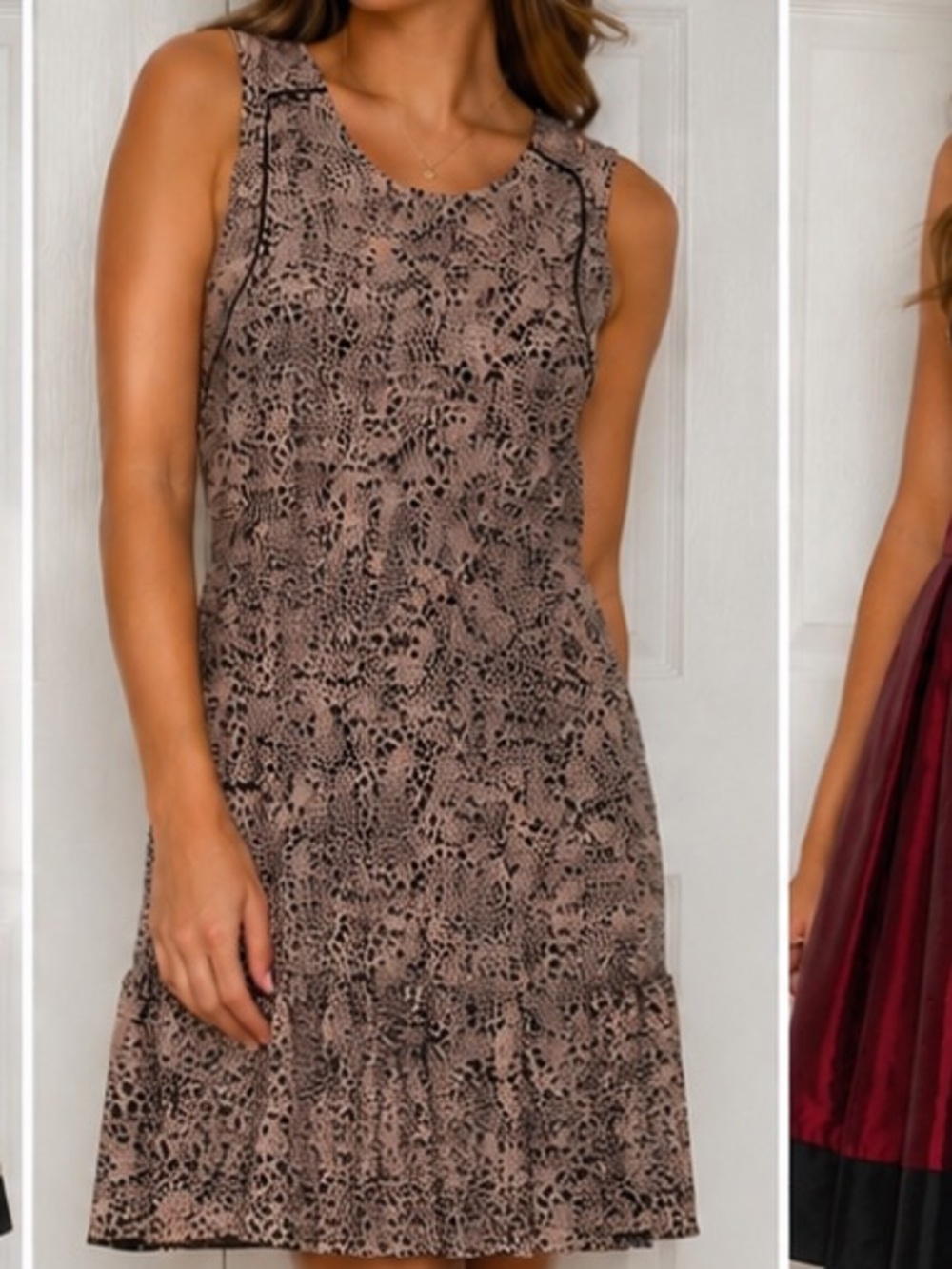 Vero Moda Pink and Black Sleeveless Mini Dress